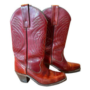 Vintage Frye Boots Women's Size 6.5 B Embroidered Western Cowboy Heel 7030